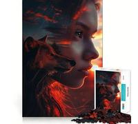 Puzzle Difficile La Fille et Le Loup pour Adultes, 1000 pièces, renforce la mémoire, soulage Le Stress, Bords de qualité supérieure, œuvre d'art 38x26cm