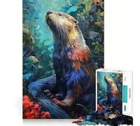 Puzzle Difficile La Loutre Chasseuse pour Adultes, 1000 pièces, renforce la mémoire, soulage Le Stress, Bords de qualité supérieure, œuvre d'art 38x26cm