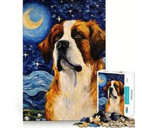 Puzzle Difficile La Nuit étoilée de Saint Bernard pour Adultes, 1000 pièces, Jeu de logique Pure, activité la Maison, découpe Nette, Joli Cadeau (38x52cm)