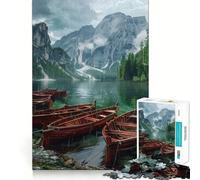 Puzzle Difficile Lac de Montagne pluvieux pour Adultes, 1000 pièces, Jeu de logique Pure, activité la Maison, découpe Nette, Joli Cadeau (38x26cm)