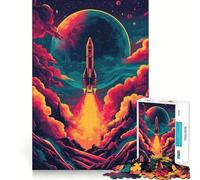 Puzzle Difficile Lancement de fusée dans l'espace pour Adultes, 1000 pièces, Souvenir, Boost, Calme, découpe Lisse, Cadeau Classique (50x75cm)