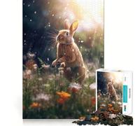 Puzzle Difficile Lapin au Printemps Brumeux pour Adultes, 1000 pièces, améliore la mémoire, détend l'esprit, Bords Nets, Cadeau élégant (38x52cm)