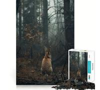 Puzzle Difficile Lapin dans la forêt brumeuse pour Adultes, 1000 pièces, Jeu de logique Pure, activité la Maison, découpe Nette, Joli Cadeau (38x52cm)