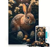Puzzle Difficile Lapin dans Le Jardin pour Adultes, 1000 pièces, améliore la mémoire, détend l'esprit, Bords Nets, Cadeau élégant (38x26cm)