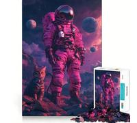 Puzzle Difficile L'astronaute et Le Chat pour Adultes, 1000 pièces, renforce la mémoire, soulage Le Stress, Bords de qualité supérieure, pièce d'art 38x26cm