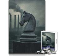 Puzzle Difficile Le Chevalier dans Le Smog pour Adultes, 1000 pièces, Jeu éducatif Stimulant l'esprit, Cadeau Unique à Forte Valeur sentimentale, Dimensions:50x75cm