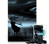 Puzzle Difficile Le Voyage des Cerfs Rugissants pour Adultes, 1000 pièces, Jeu de logique Fine, Moment de détente et de Plaisir, Bords Nets, (38x52cm)