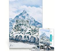 Puzzle Difficile Léopard des neiges sur Les Montagnes pour Adultes, 1000 pièces, Puzzle cérébral, détente et Art Assembler, Cadeau spécial (38x52cm)
