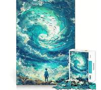 Puzzle Difficile L'Étreinte des océans pour Adultes, 1000 pièces, Jeu de logique Solide, Amusant et Simple, découpe de précision, Cadeau de Noël (50x75cm)