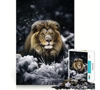 Puzzle Difficile Lion des neiges pour Adultes, 1000 pièces, améliore la mémoire, détend l'esprit, Bords Nets, Cadeau élégant (38x52cm)