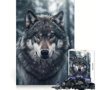 Puzzle Difficile Loup dans la forêt enneigée pour Adultes, 1000 pièces, activité relaxante et stimulante, découpe Lisse, Cadeau d'hiver (38x52cm)