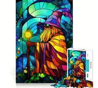 Puzzle Difficile Magicien des vitraux pour Adultes, 1000 pièces, Jouet Intelligent et Amusant, découpe précise, Cadeau Artistique 50x75cm