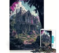Puzzle Difficile Manoir envahi par la végétation pour Adultes, 1000 pièces, Puzzle de mémoire Facile à Assembler, Cadeau Artistique (50x75cm)