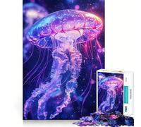 Puzzle Difficile Méduse néon pour Adultes, 1000 pièces, Think Toy, Divertissement paisible, découpe Nette, œuvre d'art (50x75cm)