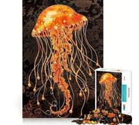 Puzzle Difficile Méduse Orange pour Adultes, 1000 pièces, Jeu Intelligent, à Assembler soi-même, Cadeau Festif (38x52cm)