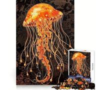 Puzzle Difficile Méduse Orange pour Adultes, 1000 pièces, Jeu Intelligent, à Assembler soi-même, Cadeau Festif (38x52cm)