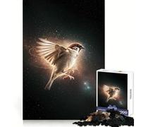 Puzzle Difficile Moineau dans l'espace pour Adultes, 1000 pièces, Version améliorée, Doux et Relaxant, découpe Nette, Cadeau Unique 38x52cm