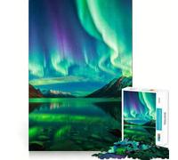 Puzzle Difficile Montagnes et aurores boréales pour Adultes, 1000 pièces, pour stimuler la mémoire, détente et Assemblage d'images, Cadeau Artistique (38x52cm)