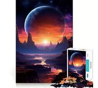 Puzzle Difficile Montagnes et Planètes pour Adultes 1000 pièces Think Toy Paisible et Amusant Pièce d'art aux découpes nettes (38x26cm)
