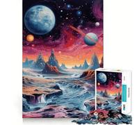 Puzzle Difficile Montagnes et Planètes pour Adultes 1000 pièces Think Toy Paisible et Amusant Pièce d'art aux découpes nettes (38x52cm)