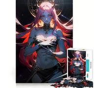 Puzzle Difficile Mystic Deomn Warrior Girl pour Adultes, 1000 pièces, Jeu de logique Solide, Moments de Partage, Bords Nets, (50x75cm)
