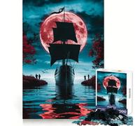 Puzzle Difficile Navigation sous la Lune de Sang pour Adultes, 1000 pièces, Jeu de logique Pure, activité Domicile, découpe Nette, Joli Cadeau (50x75cm)