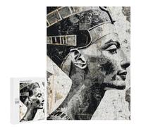 Puzzle Difficile Nefertiti Egyptian Queen Newspaper Collage pour Adultes, 500 PCS, comme Pause Créative pour Les Amateurs Patients, pour Les Soirées Jeux