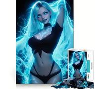 Puzzle Difficile Neon Enchantress pour Adultes, 1000 pièces, Jeu de logique et de Train, Moment paisible, découpe Lisse, Cadeau de qualité supérieure (38x52cm)