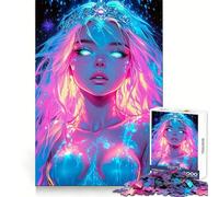 Puzzle Difficile Neon Princess pour Adultes, 1000 pièces, Jouet de Train logique, Moment paisible, découpe Lisse, Cadeau de qualité supérieure (50x75cm)
