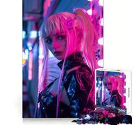 Puzzle Difficile Neon Tokyo Cyber Punk Girl pour Adultes, 1000 pièces, Jouet de Train logique, Peaceful Time, découpe Lisse, Cadeau de qualité supérieure (38x52cm)
