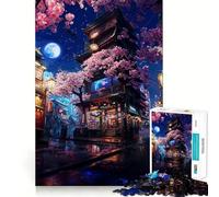 Puzzle Difficile Neon Tokyo Sakura Store pour Adultes, 1000 pièces, Jouet de Train logique, Moment paisible, découpe Lisse, Cadeau de qualité supérieure (50x75cm)