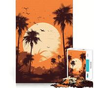 Puzzle Difficile Oasis de Palmiers pour Adultes, 1000 pièces, Puzzle de mémoire Facile à Assembler, Cadeau Artistique (38x26cm)