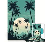 Puzzle Difficile Oasis de Palmiers pour Adultes, 1000 pièces, Puzzle de mémoire Facile à Assembler, Cadeau Artistique (38x26cm)
