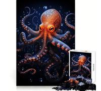 Puzzle Difficile Octopus Sea Dept pour Adultes, 1000 pièces, Puzzle de mémoire Facile à Assembler, Cadeau Artistique (38x52cm)