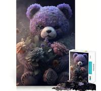 Puzzle Difficile Ours en Peluche Sinistre pour Adultes, 1000 pièces, 38x52cm, Motif Ours en Peluche Un Cadeau Unique, Relaxant et aux Contours Nets