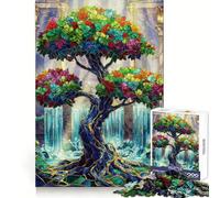 Puzzle Difficile Palais des vitraux et Arbre pour Adultes, 1000 pièces, Version améliorée, Doux et Relaxant, découpe Nette, Cadeau Unique 38x26cm
