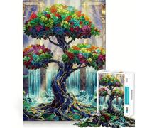 Puzzle Difficile Palais des vitraux et Arbre pour Adultes, 1000 pièces, Version améliorée, Doux et Relaxant, découpe Nette, Cadeau Unique 38x26cm