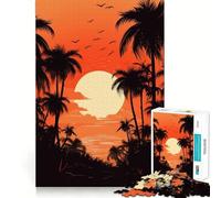 Puzzle Difficile Palm Tree Oasis pour Adultes, 1000 pièces, Jeu de logique Solide, Amusant et Simple, découpe de précision, Cadeau de Noël (38x52cm)
