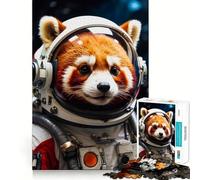 Puzzle Difficile Panda Roux Astronaute pour Adultes, 1000 pièces, Jeu de logique Fine, Moment de détente et de Plaisir, Bords Nets, Cadeau attentionné (50x75cm)