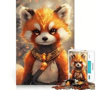 Puzzle Difficile Panda Roux aux Accents dorés pour Adultes, 1000 pièces, pour se remémorer et stimuler la détente, découpe Nette et Classique (50x75cm)