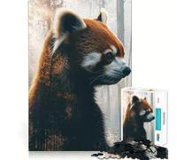 Puzzle Difficile Panda Roux dans la forêt pour Adultes, 1000 pièces, améliore la mémoire, détend l'esprit, Bords Nets, Cadeau élégant (38x26cm)