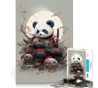 Puzzle Difficile Panda samouraï Roux pour Adultes, 1000 pièces, améliore la mémoire, détend l'esprit, Bords Nets, Cadeau élégant (38x52cm)