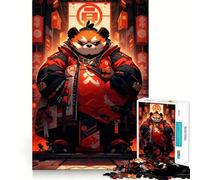 Puzzle Difficile Panda samouraï Roux pour Adultes, 1000 pièces, Jeu de logique Pure, activité la Maison, découpe Nette, Joli Cadeau (38x52cm)