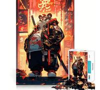 Puzzle Difficile Panda Samurai Street Art pour Adultes, 1000 pièces, Think Toy, Divertissement paisible, découpe Nette, œuvre d'art de qualité (38x52cm)