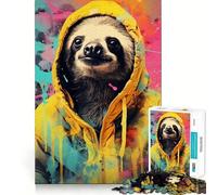 Puzzle Difficile Paresseux à Capuche pour Adultes, 1000 pièces, Jeu de logique, Lien Familial, découpe de précision, Surprise chaleureuse 38x26cm
