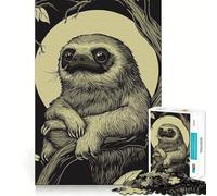 Puzzle Difficile Paresseux au Clair de Lune pour Adultes, 1000 pièces, Jeu de logique, Lien Familial, découpe de précision, Surprise chaleureuse 38x52cm