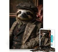 Puzzle Difficile Paresseux en Costume pour Adultes, 1000 pièces, Jeu de logique, Lien Familial, découpe de précision, Surprise chaleureuse 38x52cm