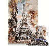 Puzzle Difficile Paris à l'aquarelle pour Adultes, 1000 pièces, Think Toy, Divertissement paisible, découpe Nette, Belle œuvre d'art (50x75cm)