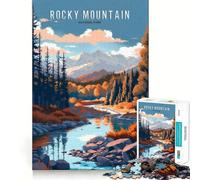 Puzzle Difficile Peinture des Montagnes Rocheuses pour Adultes, 1000 pièces, Jeu de logique et d'adresse, à Partager en Famille, pièce de Collection (38x52cm)