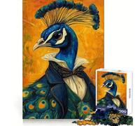 Puzzle Difficile Peinture d'un Gentleman Paon pour Adultes, 1000 pièces, Think Toy, Divertissement paisible, découpe Nette, œuvre d'art de qualité (38x52cm)